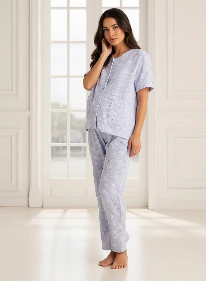 سبلاش فيڤ طقم بيجاما للحوامل قميص وبنطلون قطن